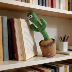 Juguete de Peluche de <span class=keywords><strong>Cactus</strong></span> Bailarín Ecológico Relleno de Algodón PP de Nuevo Diseño, Recargable por USB, Imita el Habla y Baila para la Estimulación Sensorial del Bebé - Product Image 2