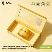   Boîte d'emballage cosmétique certifiée, boîte magnétique jaune pour soins de la peau, coffret cadeau rigide de luxe avec logo personnalisé