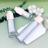 15 ml 30 ml 50 ml bouteille d'essence carrée à tête de presse à rotation cachée émulsion bouteille sans air