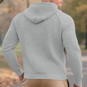 Sweat-shirt décontracté pour homme en gros - Sweat-shirt unisexe de haute qualité en tricot uni blanc à manches longues pour l'automne et l'hiver, pour la rue, la salle de sport, le fitness - Product Image 3