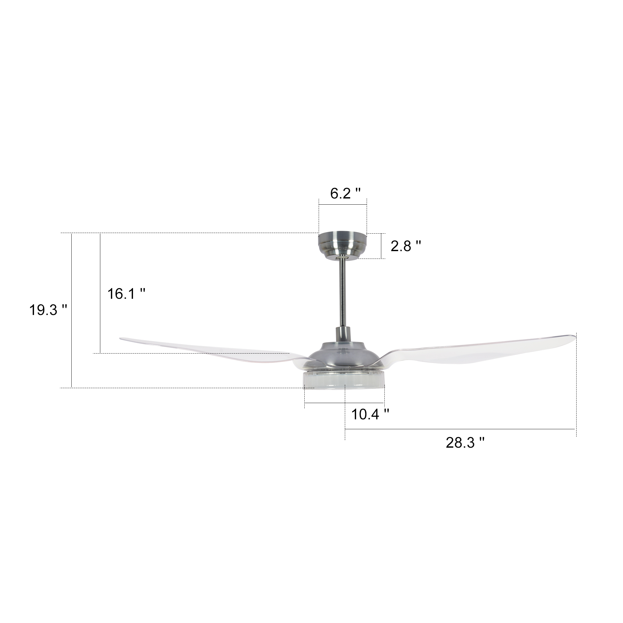 ABS blades 52 inch dc motor DC ceiling fan with light modern lighting with remote control
