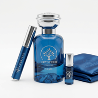 Flacon de parfum en verre personnalisable, design Mont Fuji, forme cylindrique, bouchon couronne sérigraphié, capacité 30ml 50ml 100ml