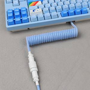 Cavo a spirale a molla da USB a 5 pin di fabbrica OEM 5 pin maschio GX16 aviatore a cavi a spirale di tipo c per tastiere meccaniche - Product Image 4