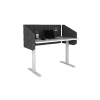 Bureau debout moderne en acier inoxydable motorisé électrique sur mesure avec écran de confidentialité et hauteur réglable