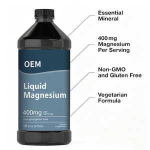 Complément <span class=keywords><strong>de</strong></span> <span class=keywords><strong>magnésium</strong></span> liquide OEM 400 mg par portion - Sans OGM et sans gluten, formule végétarienne pour la relaxation et le soutien du sommeil - Product Image 2