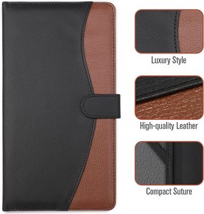 Portadocumentos de Cuero PU Personalizado para Automóvil, Organizador de Tarjetas de Registro y Seguro para Vehículos, para Hombres y Mujeres - Product Image 6