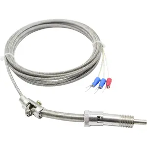 Industrial 3 fios impermeável aço inoxidável sonda temperatura sensor termopar resistência térmica pt100