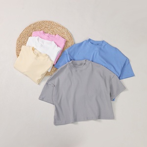 Lucky Sprout <span class=keywords><strong>T</strong></span>-<span class=keywords><strong>shirt</strong></span> uni surdimensionné à manches courtes en coton biologique personnalisé pour filles et garçons - Product Image 4