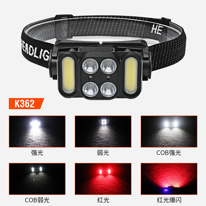 Linterna Frontal K362: Luz Blanca y Roja [Modelo Sensible]