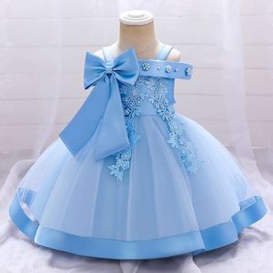 Robe de demoiselle d'honneur en satin pour enfants Maxfree, pour les fêtes d'anniversaire et les mariages, dentelle moelleuse - Product Image 6