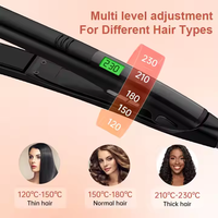 Fer à lisser professionnel en céramique plat Lron marque privée cheveux raides fer plat avec écran LCD