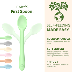 Cuillère pour bébé avec noyau en fer, sans fuite, cuillère d'alimentation flexible en silicone à 360°, qualité alimentaire sans BPA, ustensile pliable pour bébé, 6 couleurs - Product Image 5