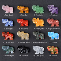 Patung Gajah Kuarsa Mawar Alami, Figur Hewan Kristal, Patung Feng Shui, Penyembuhan Kristal, Dekorasi Rumah, Hadiah
