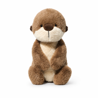 Peluche personnalisée mignonne en forme de petite loutre avec oreilles mobiles, en polyester brodé, rembourrage en coton PP, super douce, pour enfants, cadeau de Noël
