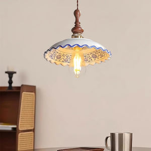 Lámpara Colgante Moderna Retro para Isla de Cocina, Comedor, Hotel, Decoración del Hogar, Cerámica, Madera, LED, Alta Calidad, Única, Violla - Product Image 2