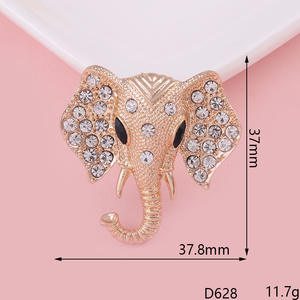 Accesorios Retro al por Mayor con Cabeza <span class=keywords><strong>de</strong></span> León y Leopardo, Aleación <span class=keywords><strong>de</strong></span> Elefante con Pedrería, Materiales para Manualidades DIY - Product Image 3