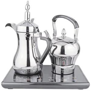 Cafetière Dallah Arabe de Luxe, Ensemble Café et Thé, Pot <span class=keywords><strong>Turc</strong></span> Traditionnel en Acier Inoxydable, Style Moyen-Orient, Écologique, Électrique - Product Image 2