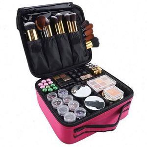 Free Sample <b>Makeup</b> Bag Travel Professional <b>Makeup</b> Train <b>Case</b> with Adjustable Strap <b>Makeup</b> Artist Box for Hair Curler Brush Set - Product Image 4