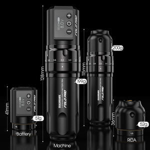 <span class=keywords><strong>Machine</strong></span> à tatouer rotative sans fil <span class=keywords><strong>Dragonhawk</strong></span> Fold Pro à double batterie avec connecteur RCA - Product Image 1