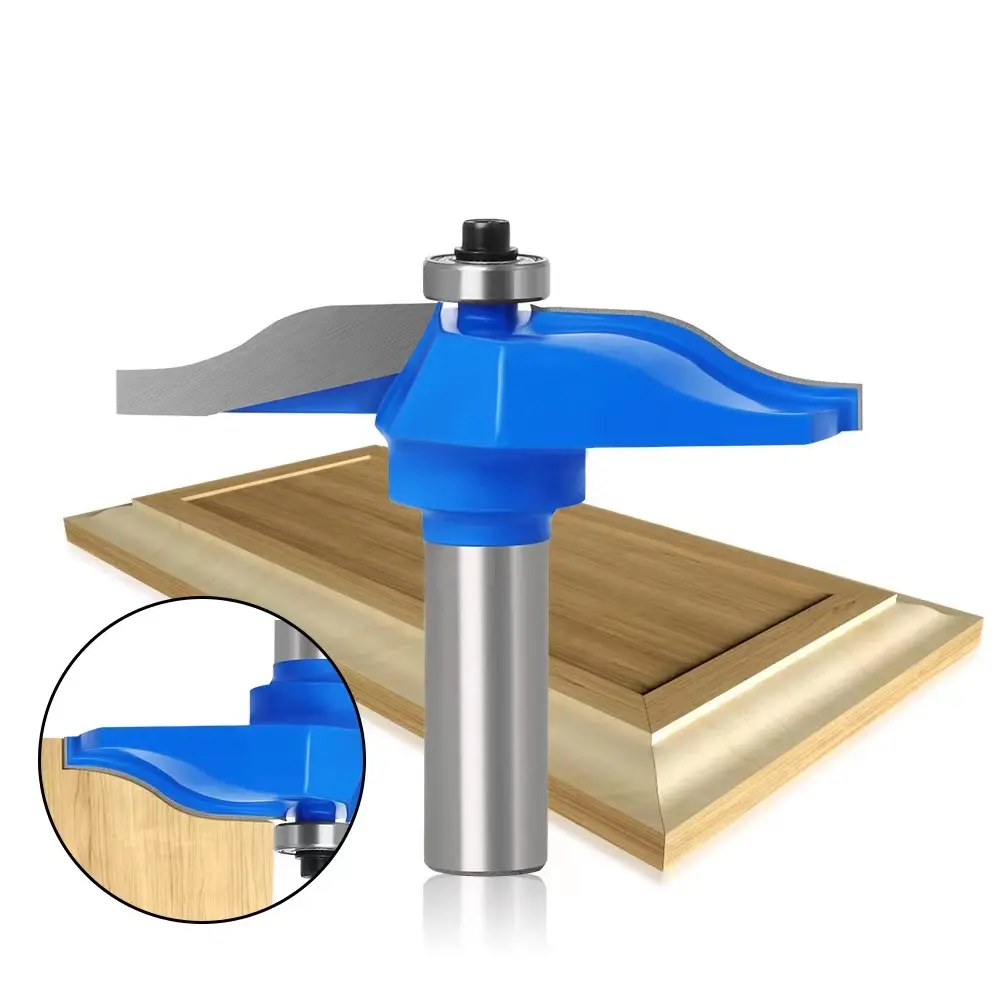 12 1/2" shank Round Over Rail   Stile with Cove Panel Raiser Router Bit Set Tenon Cutter for Door Frame Cabinet Woodworking Bit