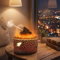 Meilleure Vente : Humidificateur Volcanique Ultrasonique à Effet de Fissure et de Brume, avec LED 7 Couleurs et Effet Flamme, Diffuseur d'Huiles Essentielles pour Maison et Bureau