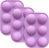 Moule en silicone pour pâtisserie, chocolat, gâteau, gelée, pudding, forme ronde, demi-moule à bonbons, antiadhésif, sans BPA