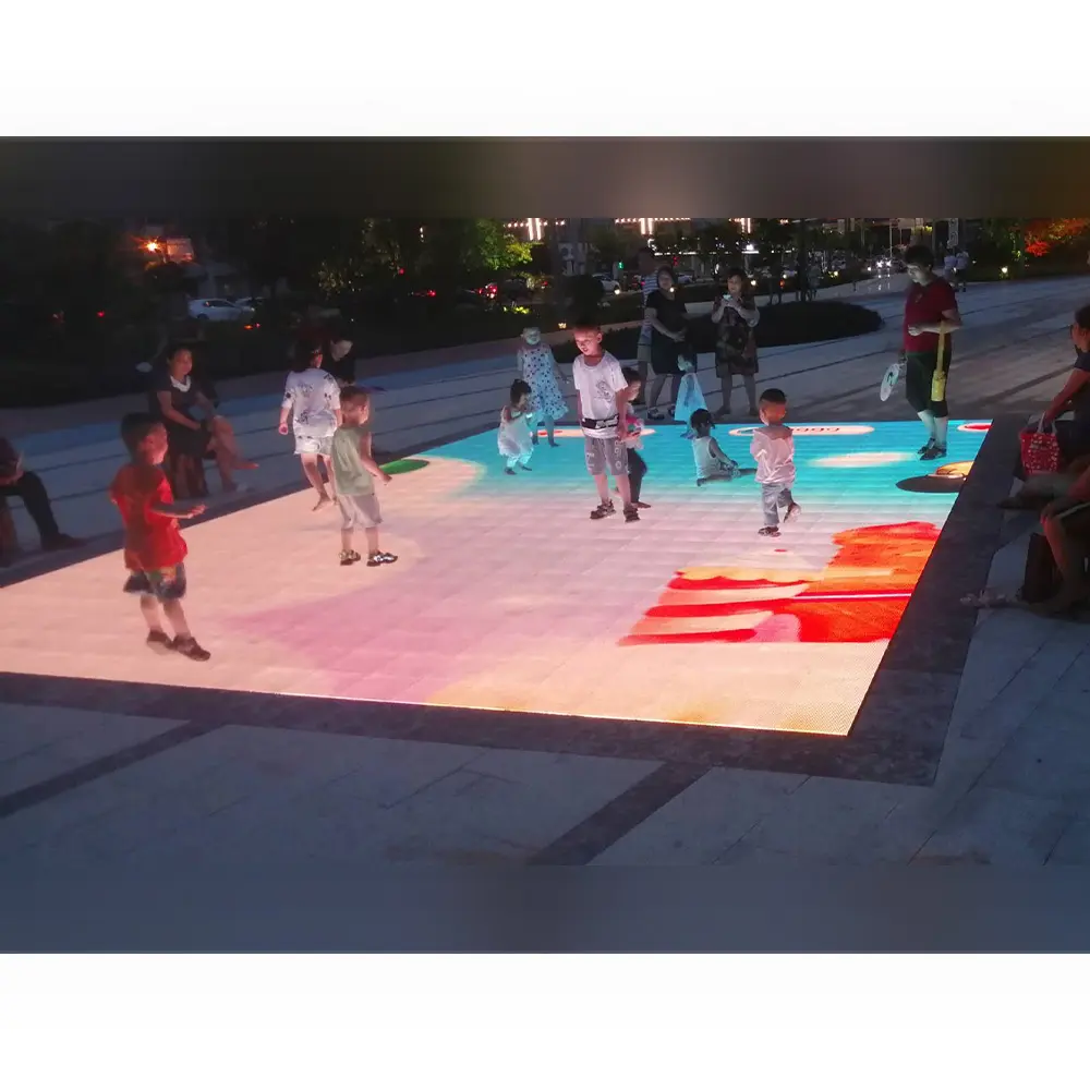 12Sqm Outdoor P3.90 P3.9mm Ip65 Modular 10X10 Giant Dance Floor Ce Led Panel 500 X 500 Screens Displays Videowall 100000 Hour