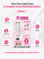 Kiosque d'impression d'ongles sans personnel entièrement automatique, distributeur automatique de nail art en libre-service avec terminal de paiement