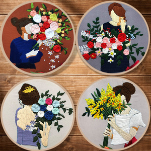 New Embroidery Set for Beginner Needlework DIY Embroidery Kits Embroidery Crafts Crossstitching Needlework