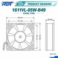 Ventilateur de refroidissement pour servomoteur CNC 1611VL-05W-B49 24VDC 40x40x28mm à roulement à billes A90L-0001-0580 Unité de ventilation axiale industrielle DC OEM
