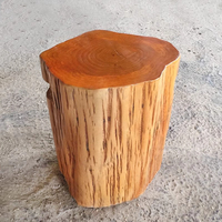 Tabouret en racine de bois massif sculpté de style nordique, écologique, élégant, avec base florale, table basse, ottoman d'appoint pour chambre, entrée, hôtel