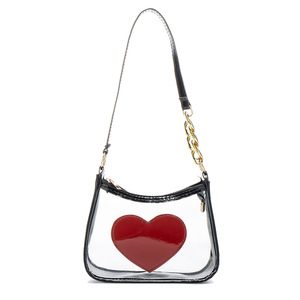 2025 nuova moda da donna borsa di gelatina dolce fresca a forma di cuore in pelle trasparente a spalla singola borsa dolce fresca sotto le ascelle - Product Image 6
