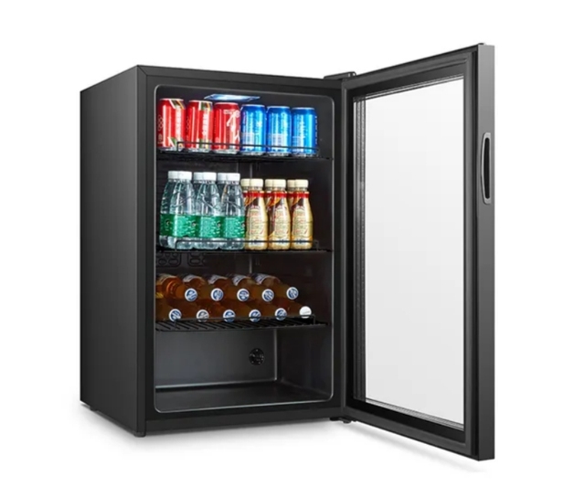 Mini Bar Fridge Standard Temperature of Chiller and Glass Door Beverage Display Freezer