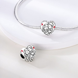 Llavero colgante <span class=keywords><strong>de</strong></span> cuentas <span class=keywords><strong>de</strong></span> cobre chapadas en plata 925 <span class=keywords><strong>de</strong></span> alta calidad para hacer pulseras <span class=keywords><strong>de</strong></span> <span class=keywords><strong>amistad</strong></span> familiar DIY collares gran oferta encanto - Product Image 3