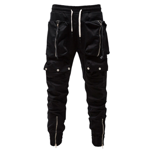 Pantalon cargo Y2K pour homme, taille mi-haute avec cordon de serrage, grandes poches, joggers tactiques d'extérieur, tendance streetwear punk, respirant - Product Image 1