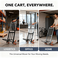 Chariot à main pliable robuste avec roues pour monter les escaliers, chariot pliable portable pour le déménagement, les voyages, les courses et l'utilisation au bureau
