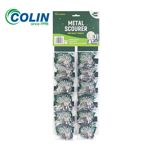 Bolas de Limpieza de Alambre de Acero Inoxidable 410 para Uso Doméstico, Suministro Directo de Fábrica, Venta al por Mayor, Paquete de 12 con Bolsas de Plástico Dobles - Product Image 1