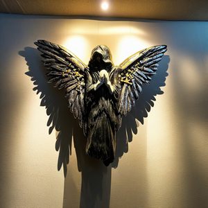 Escultura de Resina Estilo Grim Reaper Oscuro Soul Warrior, Decoración de Pared para el Hogar, Accesorio Moderno de Inspiración Gótica - Product Image 4