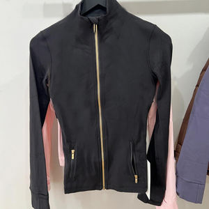 Verão <span class=keywords><strong>Fitness</strong></span> Moda Esportes Yoga Set Vestuário das mulheres 2 Peça Zipper Ouro Jacket Leggings Ginásio Yoga Set Mulheres - Product Image 2