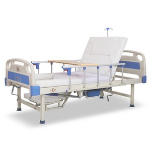 Cama de Hospital Manual con Curva Completa, Estructura Integral de Acero Inoxidable, para Cuidado en el Hogar, Uso para Personas Mayores - Product Image 1