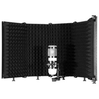 5 portes en plastique métal grand Microphone Isolation bouclier conseil insonorisé acoustique micro cabine pare-brise Microphone accessoire partie
