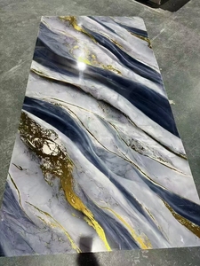 高品质黑色大理石花纹PVC墙板3.5毫米UV板现代几何设计经典风格家居商业用 - Product Image 5
