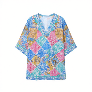 Camicia da Spiaggia a Mezza Manica Stile Etnico 88x54cm VESTIDO Copricostume - Product Image 2