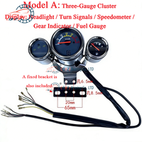 CQHZJ Atv Sepeda Motor Off-road Quad Modifikasi Instrumen Khusus Odometer Speedometer Lampu Sorot Tinggi Rendah dan Lampu Sein untuk GY6 300CC