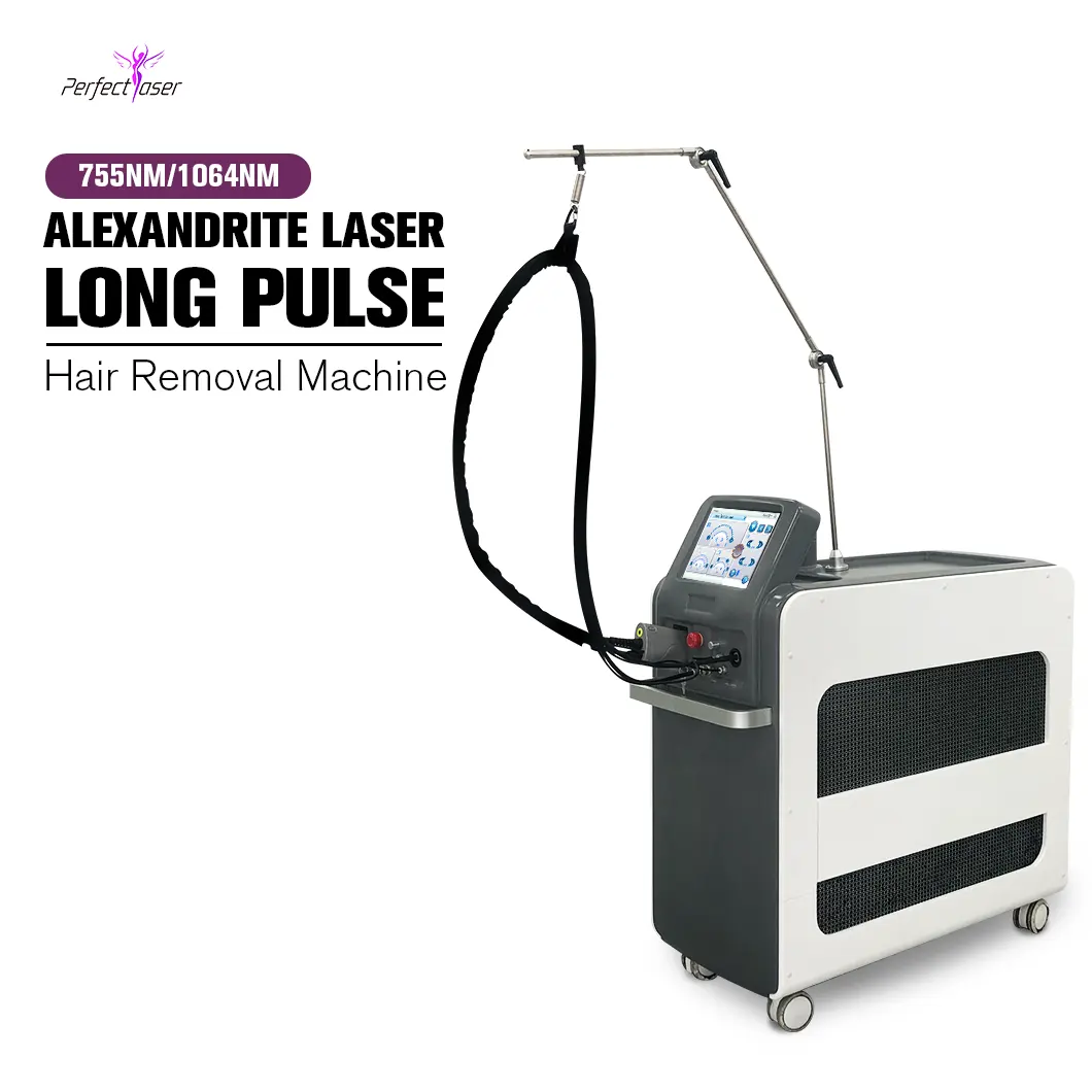 portable beauty equipment device system 755nm fiber alexandrite diode laser hair removal handle