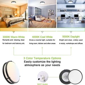 <span class=keywords><strong>Plafonnier</strong></span> LED 12 pouces avec garantie <span class=keywords><strong>de</strong></span> 5 ans, 15W, 5CCT sélectionnables, montage encastré pour chambre à coucher/cuisine/<span class=keywords><strong>salle</strong></span> <span class=keywords><strong>de</strong></span> <span class=keywords><strong>bain</strong></span> - Product Image 3