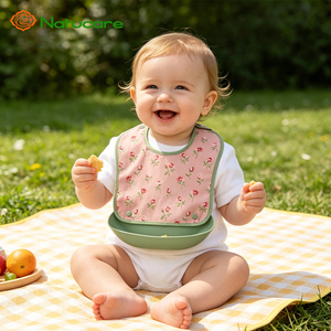 Bavoirs imperméables pour bébé, bavoirs dessin animé avec poche anti-bavure, bavoirs d'alimentation amovibles en EVA pour nouveau-né - Product Image 2