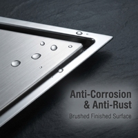 Drain de sol d'angle triangulaire moderne pour salle de bain en acier inoxydable 304 OEM avec fonctions anti-corrosion et faciles à nettoyer