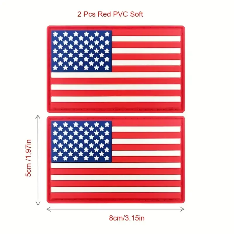 Infrared Reflective Patches USA Flag PVC Soft Patches 5*8cm For Backpacks Hats Jackets Pants Multiple Colors Available