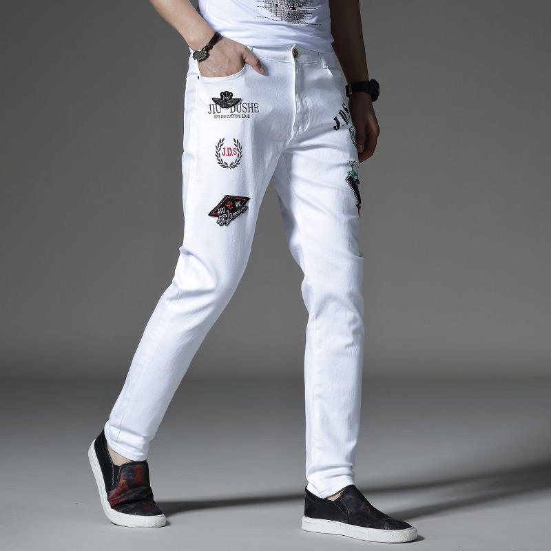 Jeans Ajustados Pantalones Blancos Para Hombre Jeans Para Hombres
